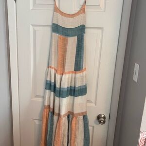 L*Space maxi Dress in Orange, Teal, and Cream